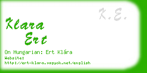 klara ert business card